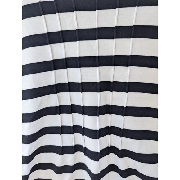 Talbots Knit Shirt Womens Size XL Navy White Stripe Pintuck Classic Nautical - Picture 3 of 8